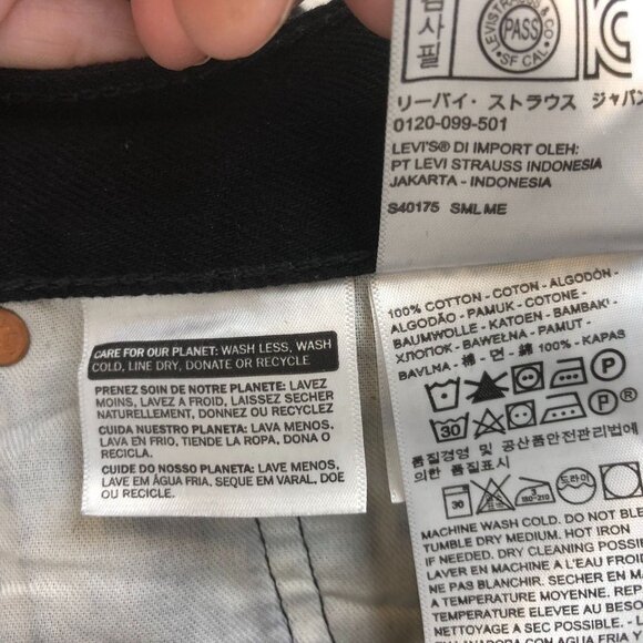 Levi's Men's Jeans Size 44x29 501 Straight Leg Relaxed Classic Casual Black Deni - Picture 8 of 12